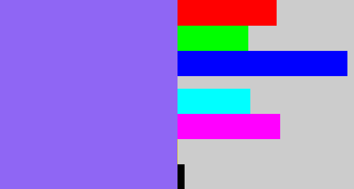 Hex color #8f66f4 - purpley