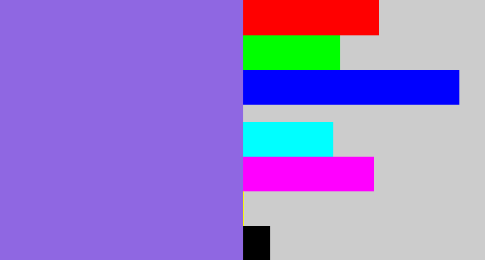 Hex color #8f67e2 - purpley