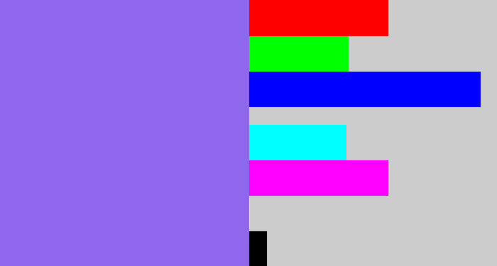 Hex color #8f67ec - purpley
