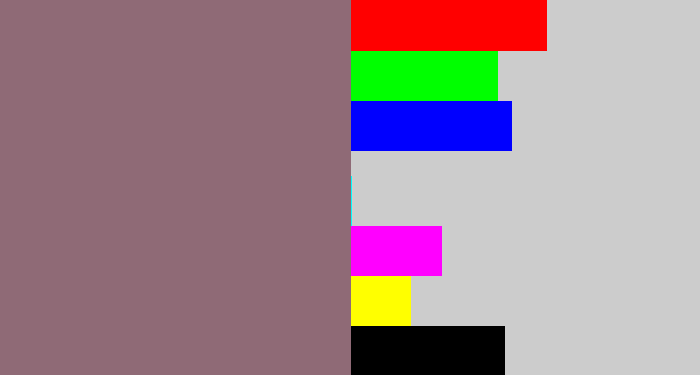 Hex color #8f6a76 - reddish grey