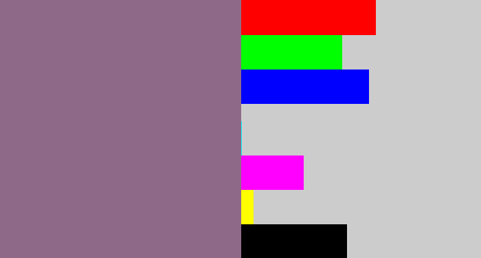 Hex color #8f6a88 - purple grey