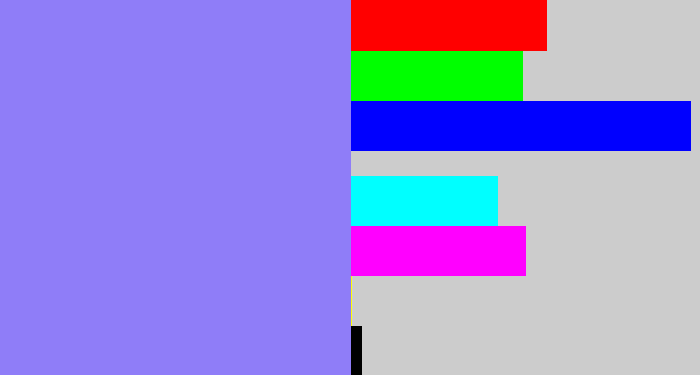 Hex color #8f7df8 - periwinkle