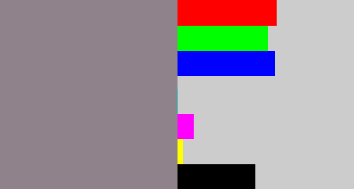 Hex color #8f828b - purpley grey