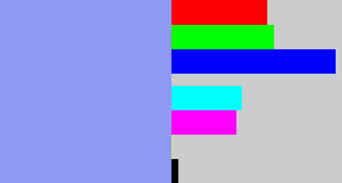 Hex color #8f98f4 - periwinkle blue