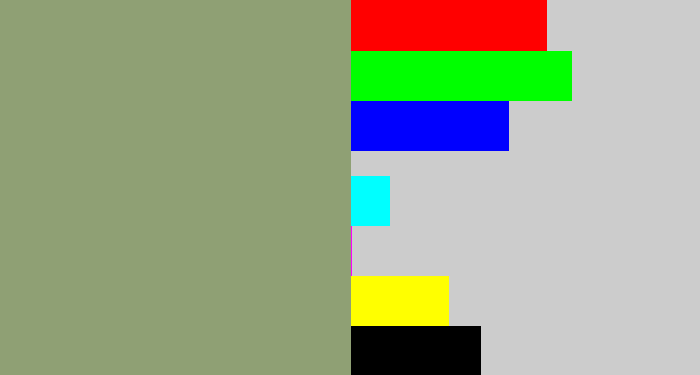 Hex color #8fa074 - grey/green