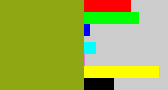 Hex color #8fa713 - pea green