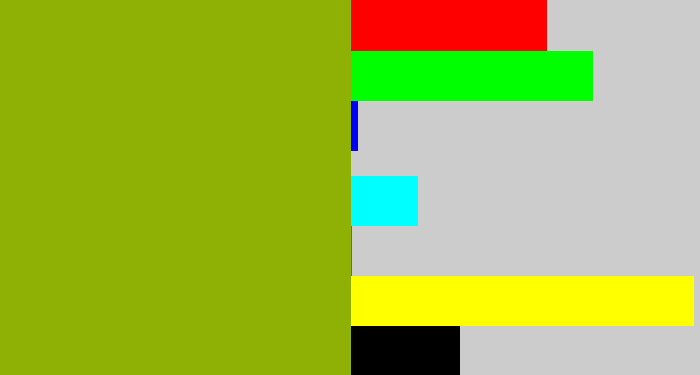 Hex color #8fb004 - barf green