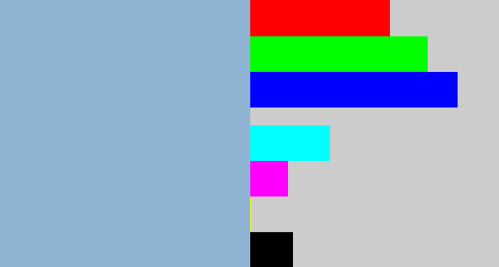 Hex color #8fb4d3 - light grey blue