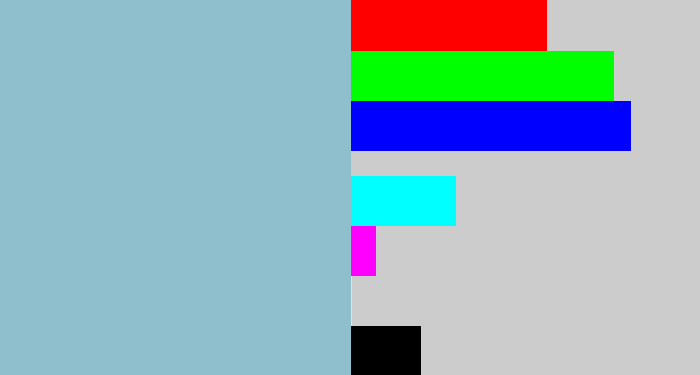 Hex color #8fbecd - light grey blue