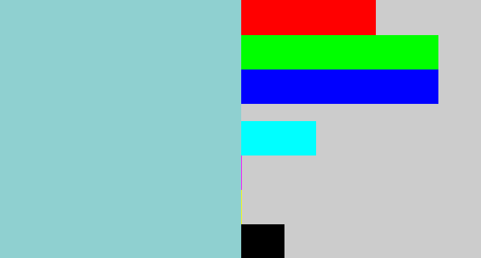 Hex color #8fd0d0 - light grey blue