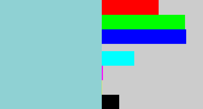 Hex color #8fd1d3 - light grey blue