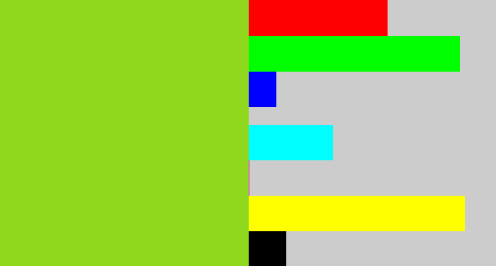 Hex color #8fd81d - apple green