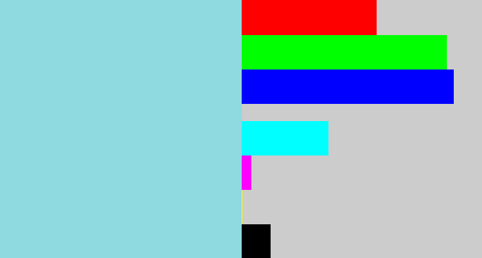 Hex color #8fd9e1 - light blue
