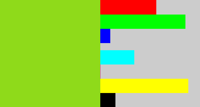 Hex color #8fda1a - slime green