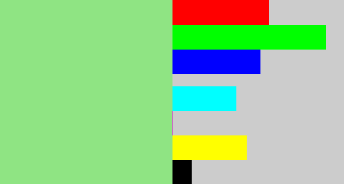 Hex color #8fe483 - light green