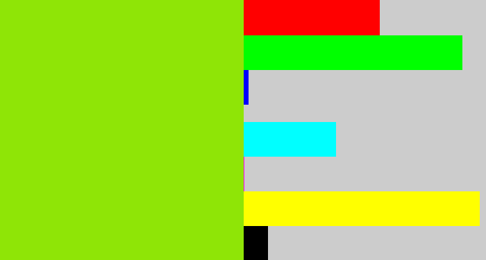 Hex color #8fe506 - acid green