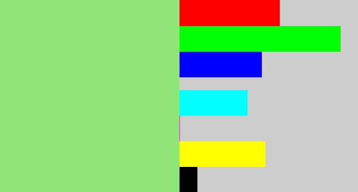 Hex color #8fe576 - light green