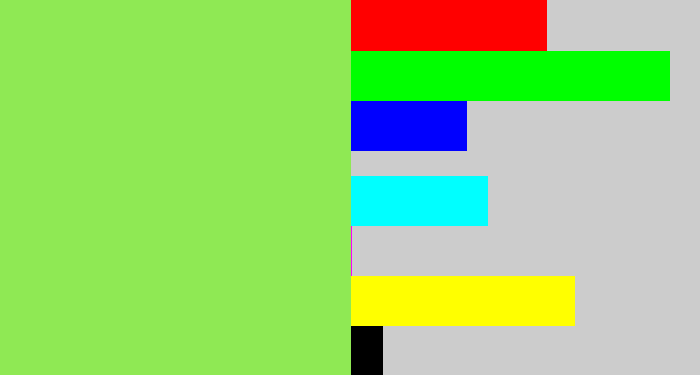 Hex color #8fe954 - kiwi green