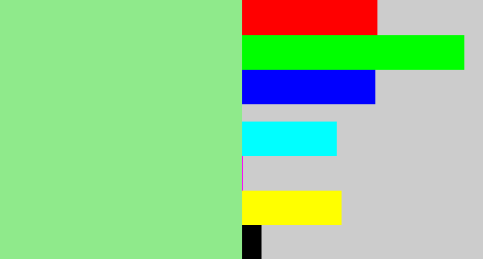 Hex color #8fea8b - light green