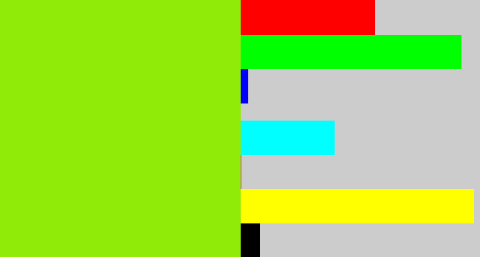 Hex color #8feb07 - acid green