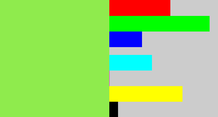 Hex color #8feb4d - kiwi green