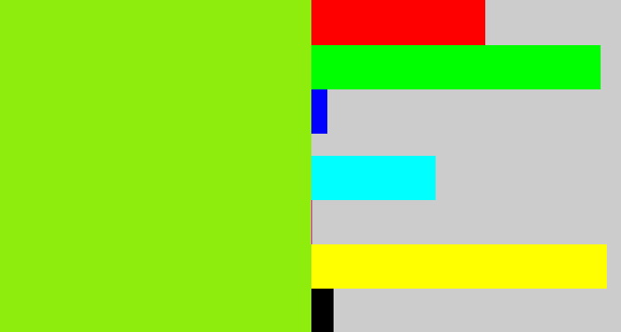 Hex color #8fed0d - acid green