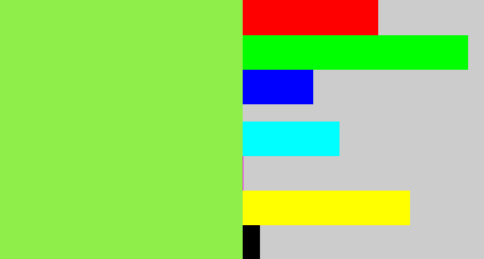 Hex color #8fee4a - kiwi green