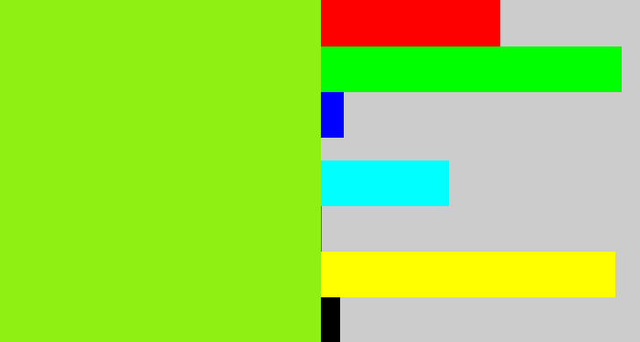 Hex color #8ff013 - acid green