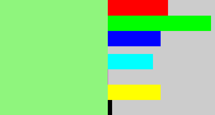 Hex color #8ff57d - light green
