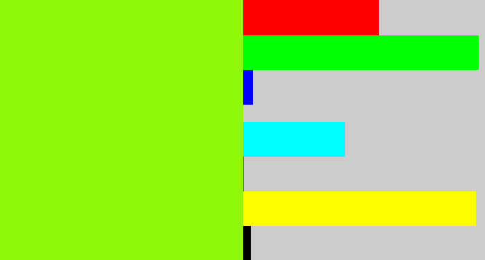 Hex color #8ff80b - acid green