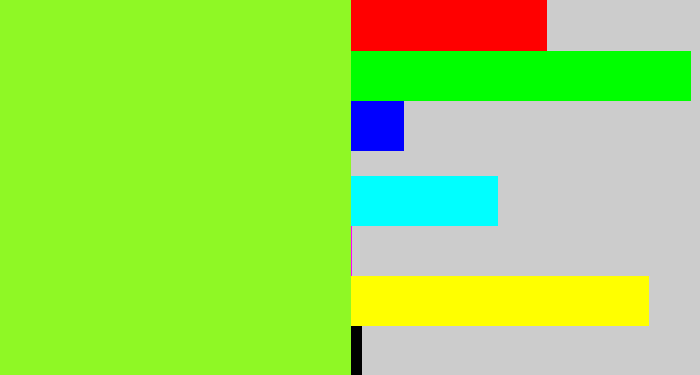 Hex color #8ff825 - acid green