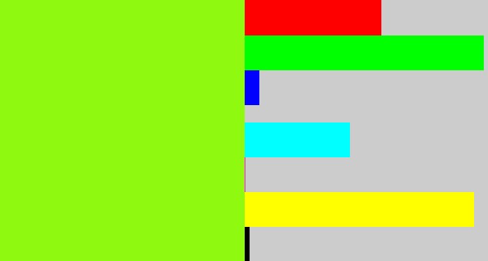 Hex color #8ff910 - acid green