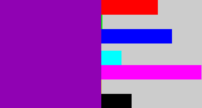 Hex color #9002b3 - barney purple