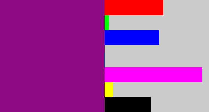 Hex color #900a85 - barney purple
