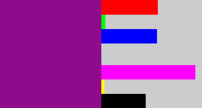 Hex color #900a8c - barney purple