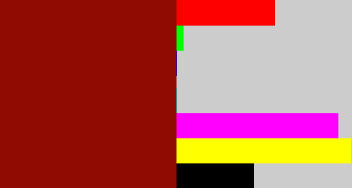 Hex color #900b01 - brick red