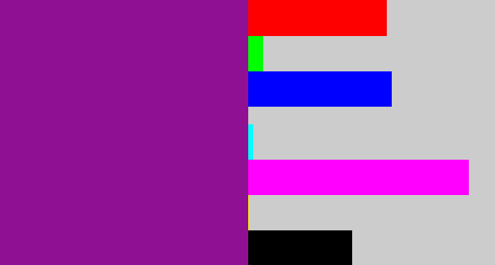 Hex color #901093 - barney purple