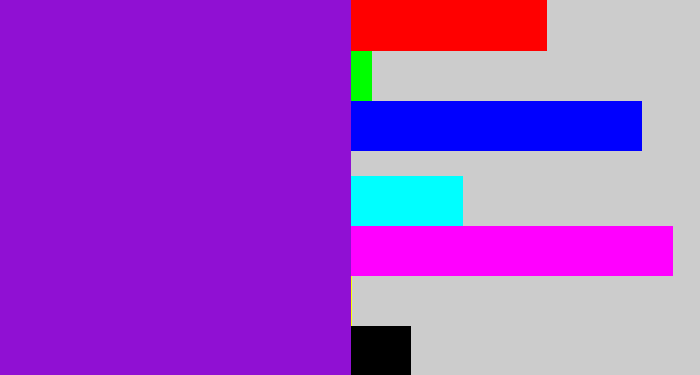 Hex color #9010d3 - violet