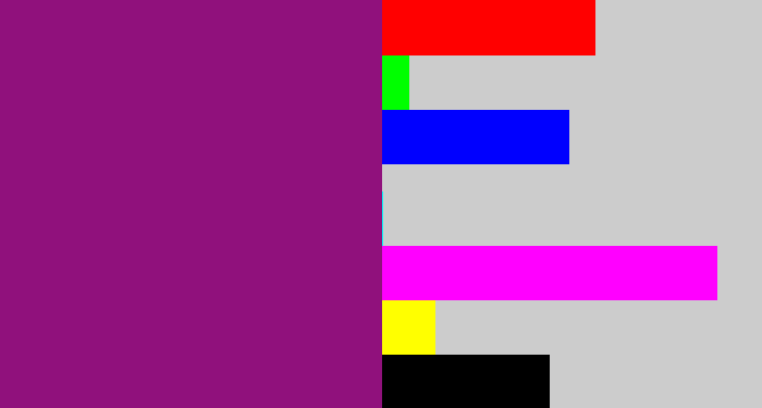 Hex color #90117c - red violet