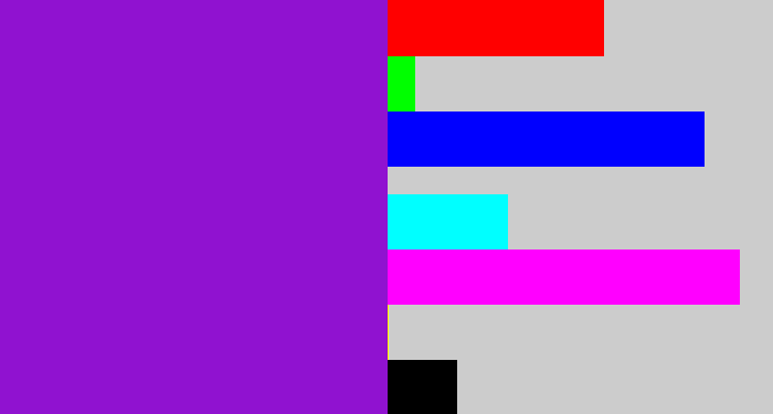 Hex color #9012d0 - violet