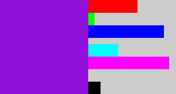 Hex color #9012db - violet