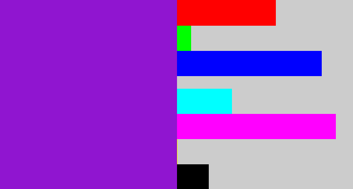 Hex color #9015d0 - violet