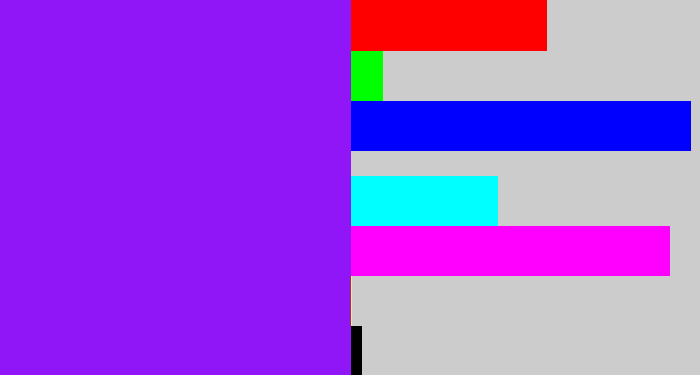 Hex color #9016f8 - violet