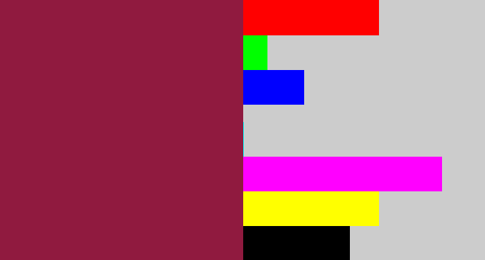Hex color #901a3f - berry