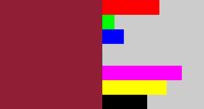 Hex color #901f36 - berry