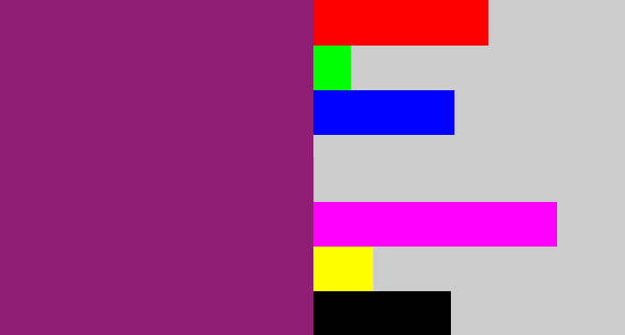 Hex color #901f74 - darkish purple