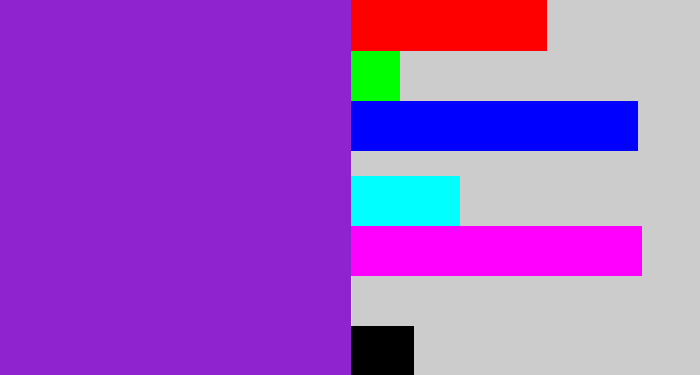 Hex color #9023d0 - violet