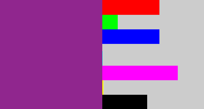 Hex color #90268e - warm purple