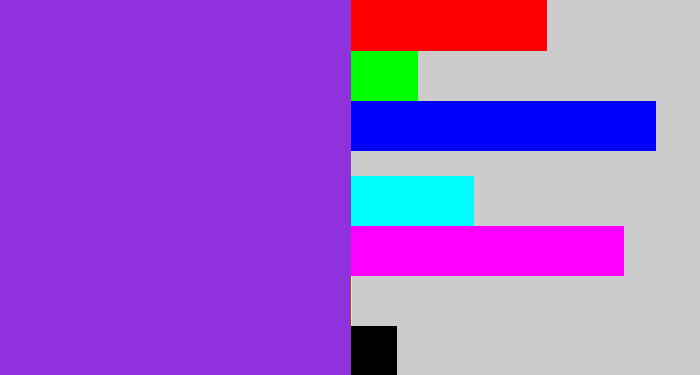 Hex color #9031de - bluish purple