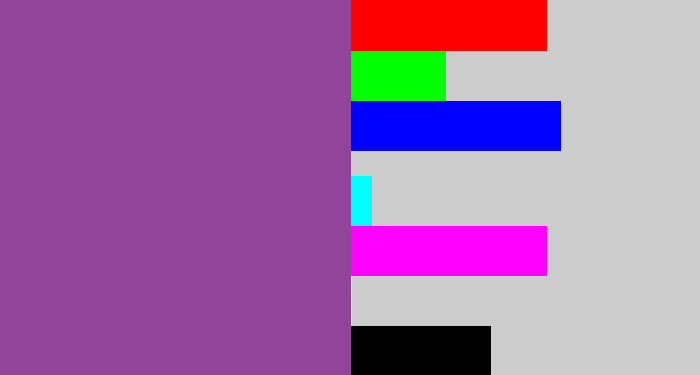 Hex color #90449a - medium purple